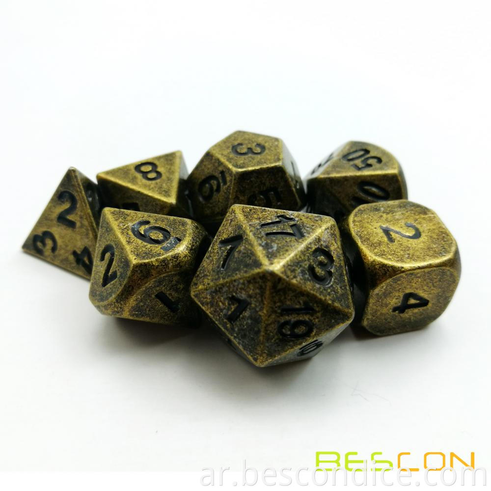 Ancient Brass Metal Dice For Dungeon And Dragons 3